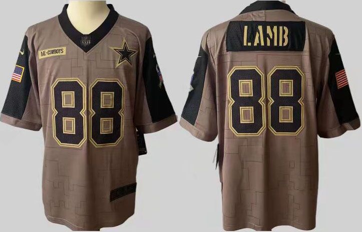 Men Dallas cowboys #88 Lamb Nike Olive Salute To Service Limited NFL Jerseys->dallas cowboys->NFL Jersey
